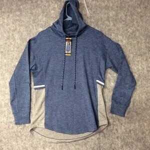 Serene Tangerine Blue Gray Comfy Soft Pullover Performance Hoodie Size M NWT
